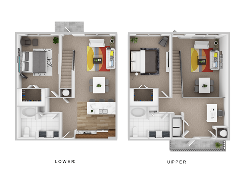 Floor plan for 2 beds, 2 baths, 1392 sqft
